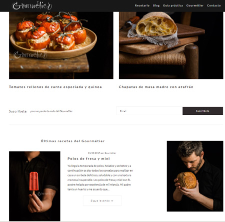 Desarrollo web para Gourmetier